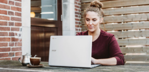 using laptop